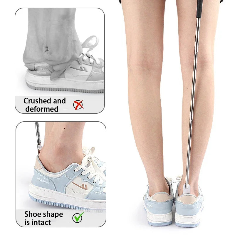Retractable Long Handle Shoe Horn – Stainless Steel 31–65cm Long Handle Shoe Horn PLUSH