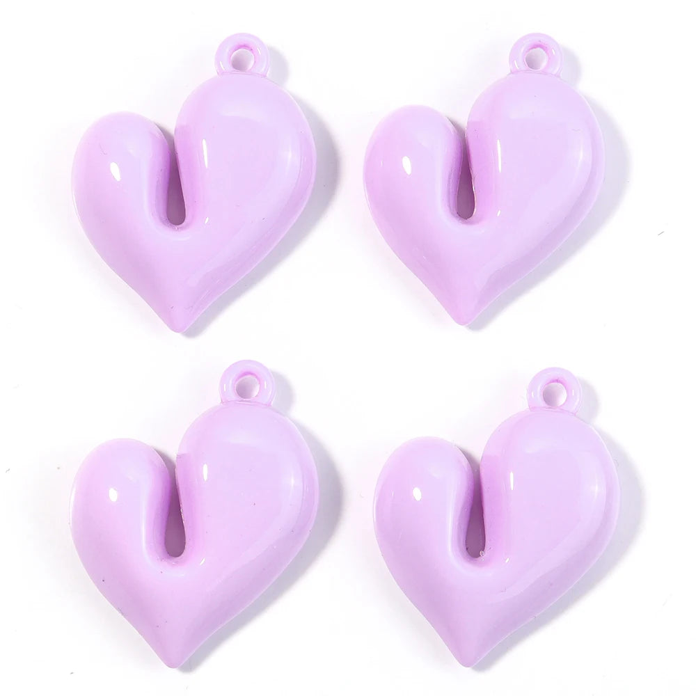 4pcs Acrylic Irregular Heart Charms Pendants – DIY Jewelry Jewelry Charm Pendants PLUSH Purple