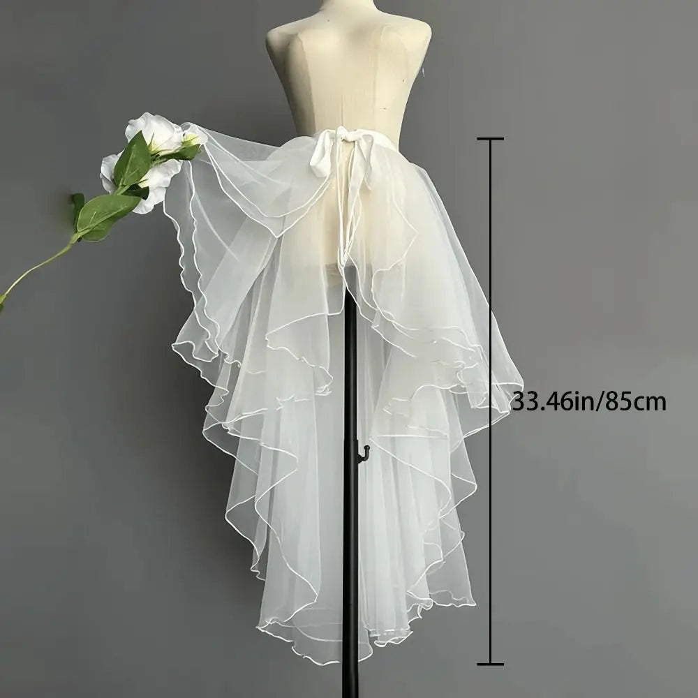 Ruffled Crinoline Petticoat – Irregular Hem 3-Tier Underskirt Crinoline Petticoat PLUSH