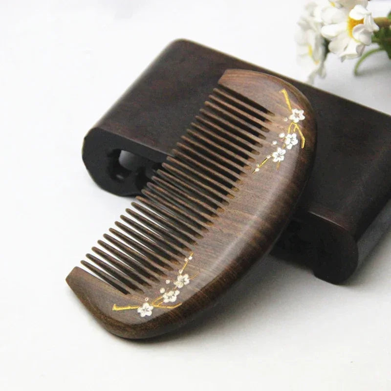Sandalwood Gua Sha Massage Comb – Scalp, Face & Head Gua Sha Massage Comb PLUSH