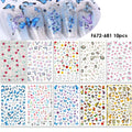 10pcs 3D Butterfly Nail Art Stickers – Holographic Floral Decals Nail Art Stickers PLUSH F672-681 10pcs