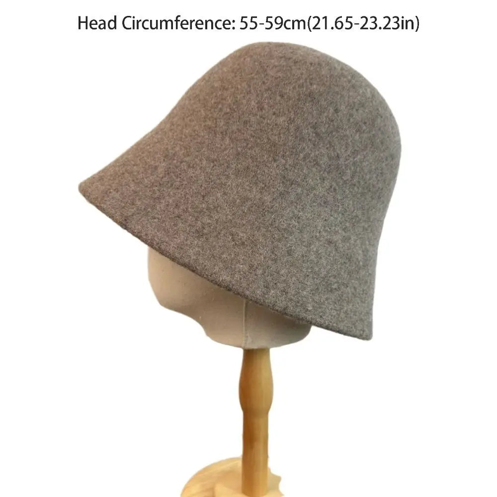 Women's Wool Knit Bucket Hat – Warm Windproof Fisherman Hat Knit Bucket Hat PLUSH