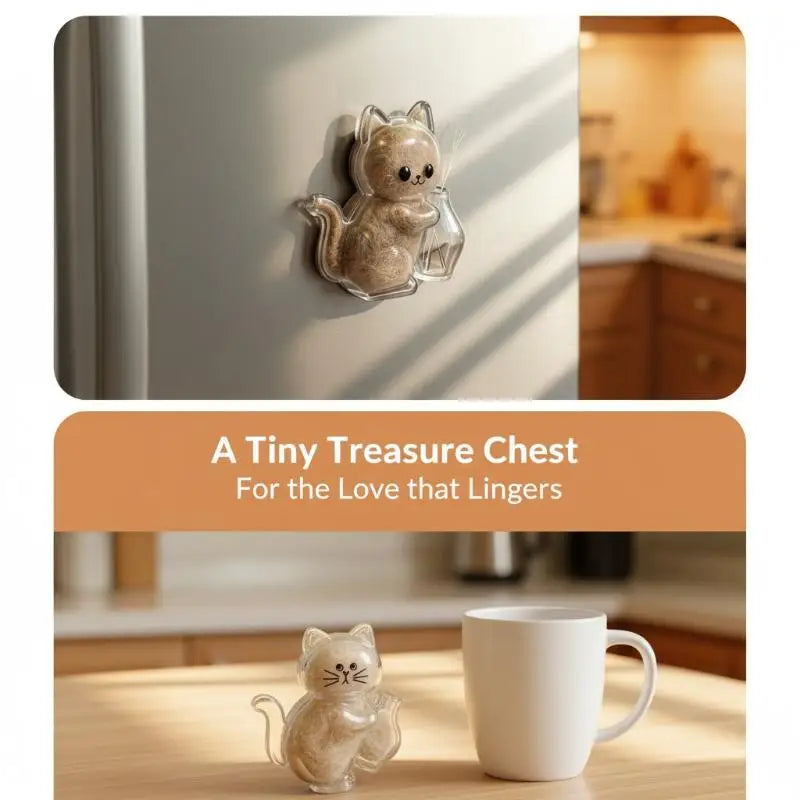 Transparent Cat Magnetic Storage Box – Pet Fur & Whisker Keepsake Pet Keepsake Storage PLUSH