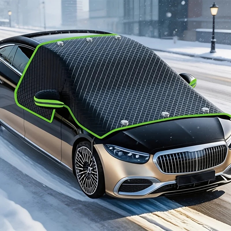 Magnetic Windshield Snow Cover with Reflective Strips Windshield Snow Cover PLUSH