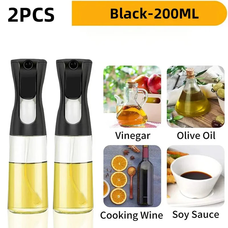 Oil Spray Bottle for Kitchen & Air Fryer – 200/300/500ml Oil Spray Bottle PLUSH Black-200ml-2PCS