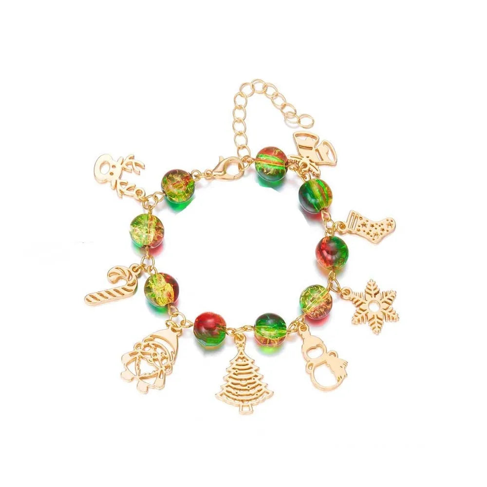 Christmas Tree Snowflake Bracelet – Adjustable Glaze Bangle Fashion Bracelet PLUSH Style 8