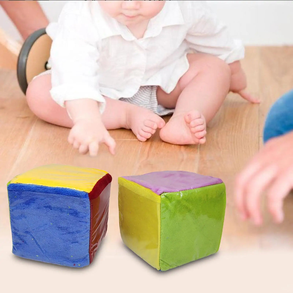 Foam Learning Dice with Clear Pockets – 2pc Soft Cube Set Educational Foam Dice PLUSH