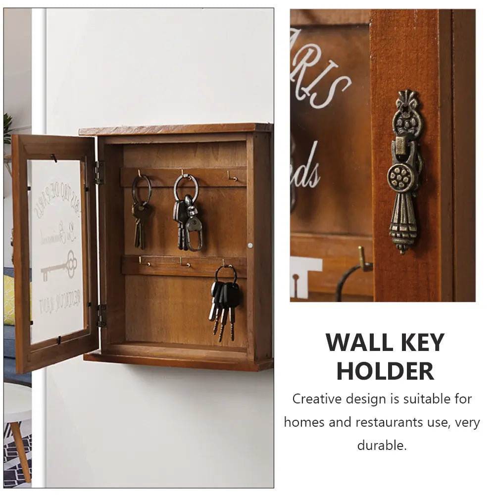 Wooden Wall Key Box – Multifunction Key Holder Organizer Wall Key Organizer PLUSH