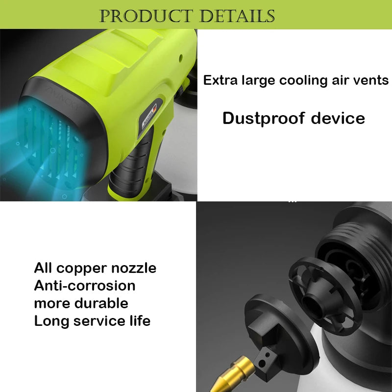 ZUIDID 800ML Cordless Paint Sprayer for RYOBI 18V Battery 200W Cordless Paint Sprayer PLUSH