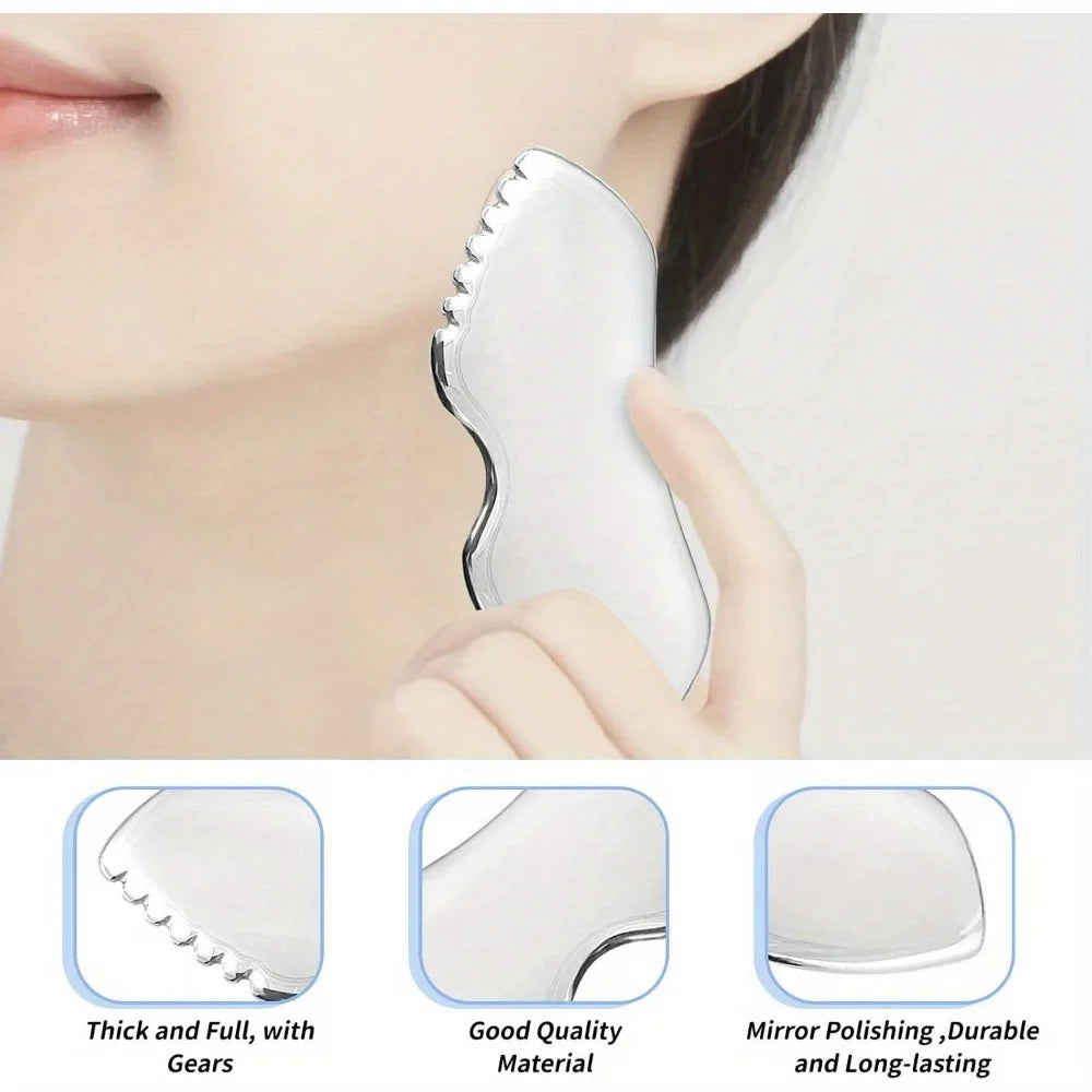 Stainless Steel Gua Sha Tool – Jawline & Face Sculpting Board Gua Sha Tool PLUSH