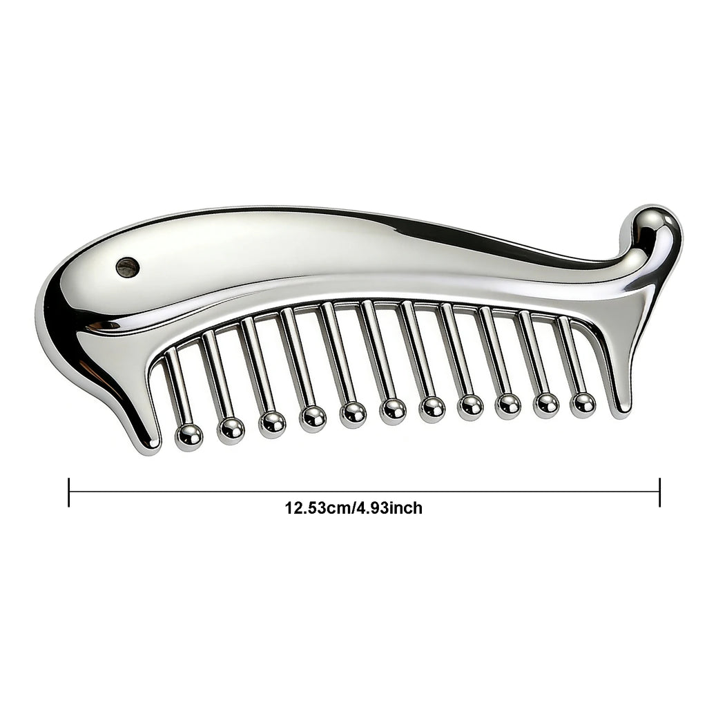 Stainless Steel Scalp Massager Comb & Gua Sha Tool Manual Massage Tool PLUSH