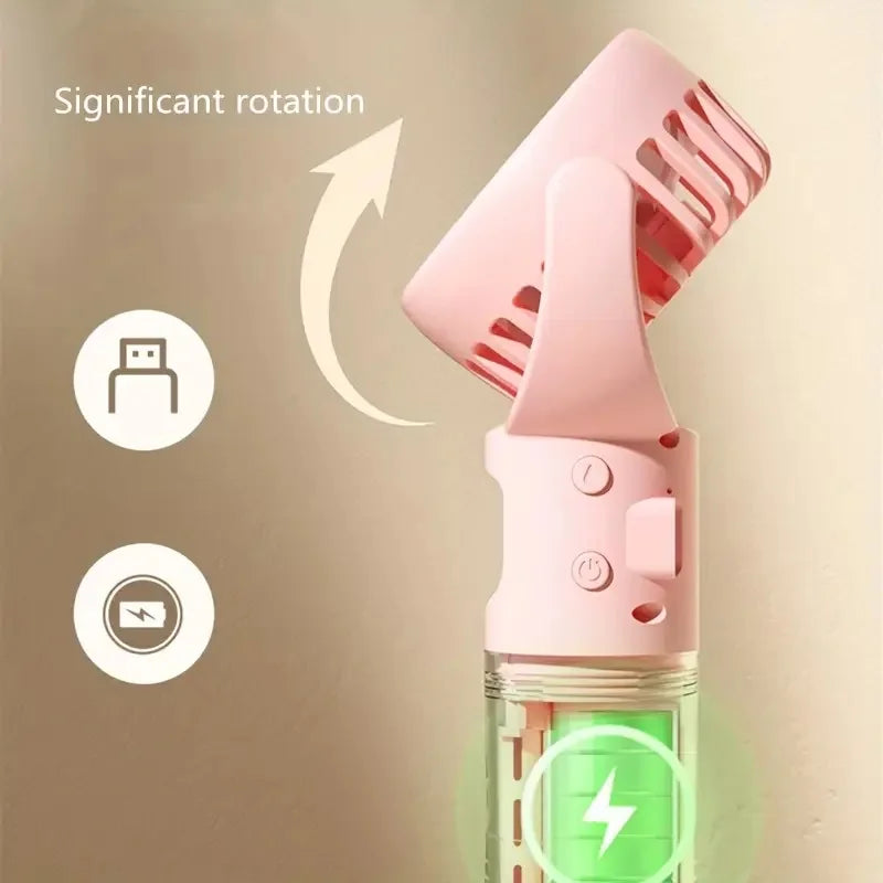 Portable USB Handheld Misting Fan – Mini Travel & Outdoor Fan Handheld Misting Fan PLUSH