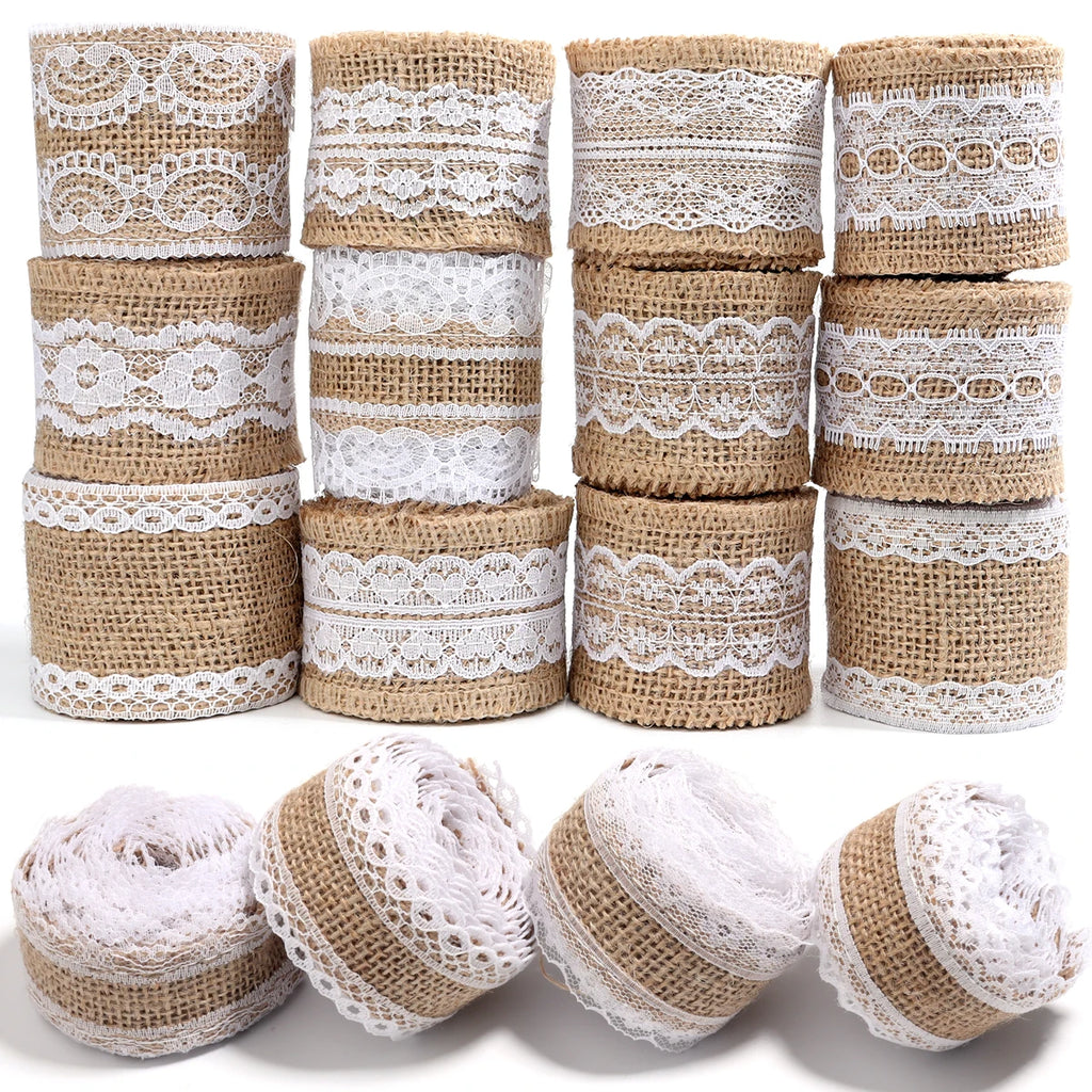 Natural Jute Burlap Ribbon 2m Roll – DIY Craft & Wedding Décor Burlap Craft Ribbon PLUSH