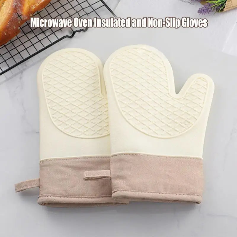 Silicone Oven Gloves Non-Slip Heat Resistant Kitchen Mitts Silicone Oven Mitts PLUSH
