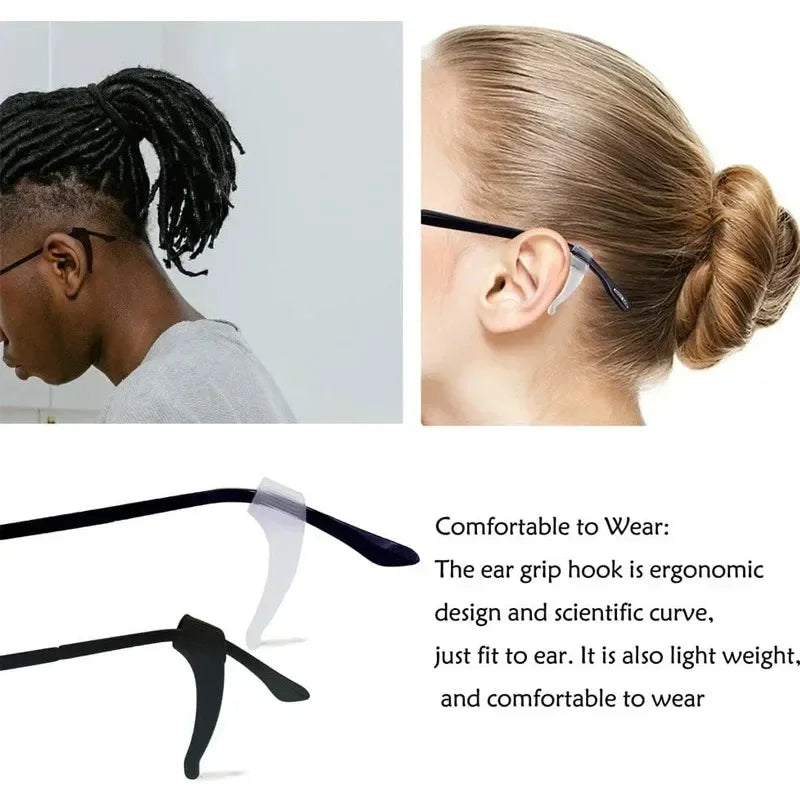 Silicone Anti-Slip Ear Hook Grips for Glasses & Sunglasses Eyewear Accessories PLUSH