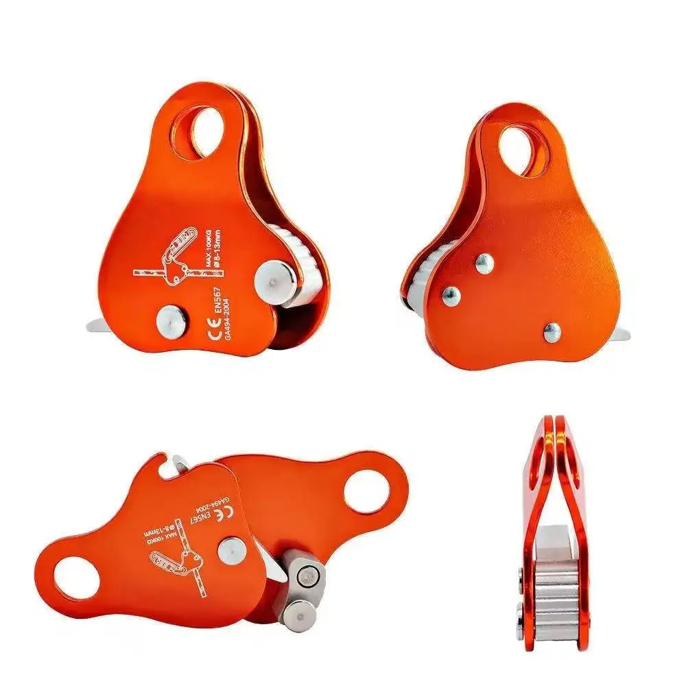 Self-Locking Rope Grab Ascender | Aluminum Climbing Carabiner Rope Grab Ascender PLUSH