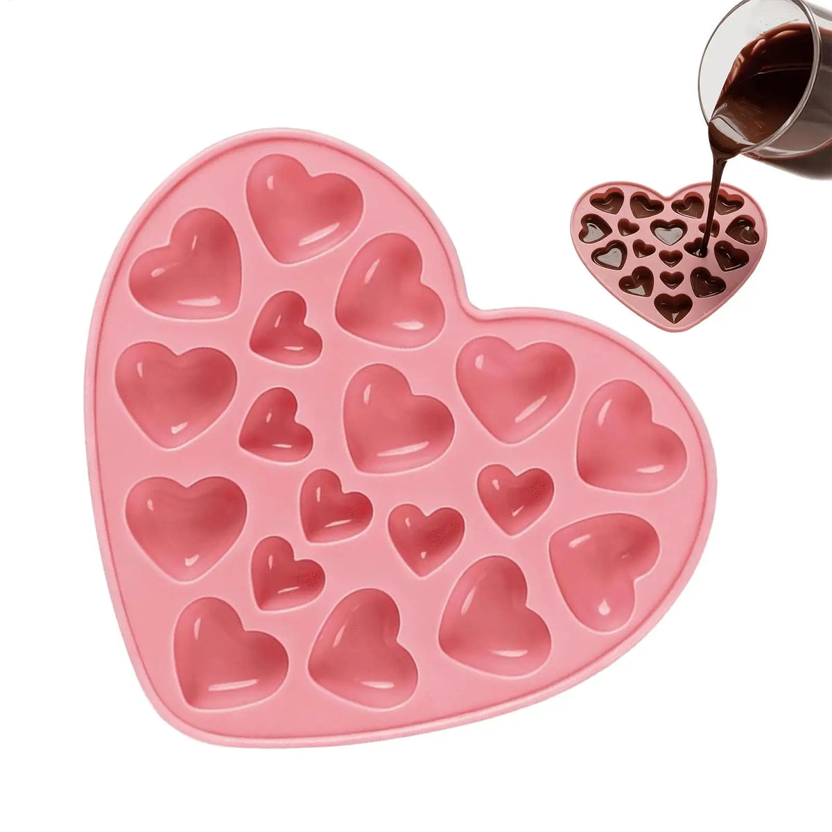 Heart Silicone Chocolate Mold – Candy, Jelly & Cake Baking Silicone Baking Mold PLUSH