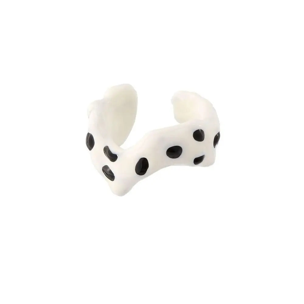 Y2K Stripe Polka Dot Oil Drop Opening Ring – Women's Fashion Fashion Ring PLUSH B
