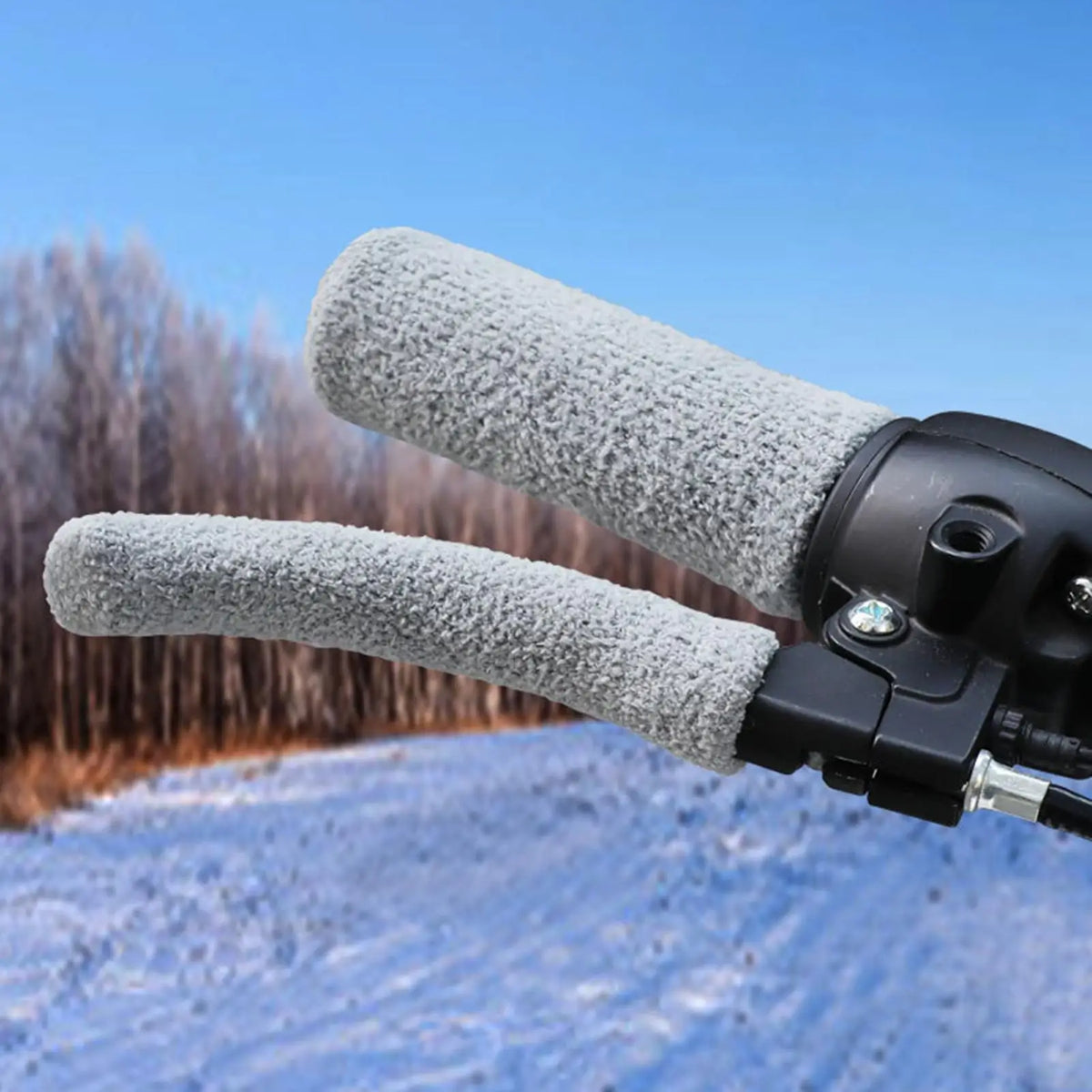 Motorcycle Handlebar Grip Covers – Warm Plush Winter Set Motorcycle Grip Covers PLUSH
