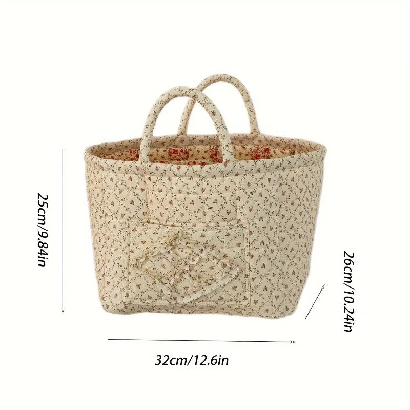 Foldable Floral Cotton Storage Basket – 4 Colors | 32x26x25cm Foldable Storage Basket PLUSH