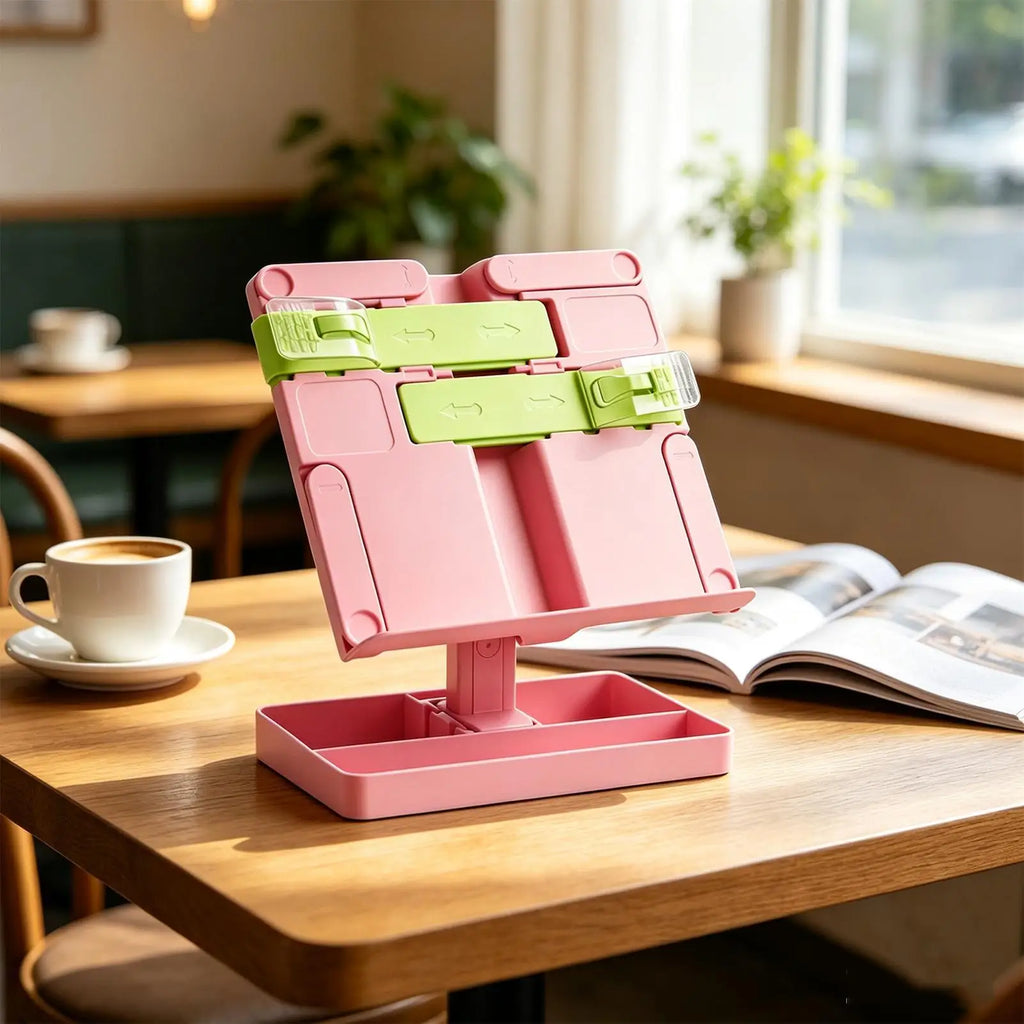 Adjustable Foldable Book Stand for Desk – Portable Book Holder Book Stand PLUSH
