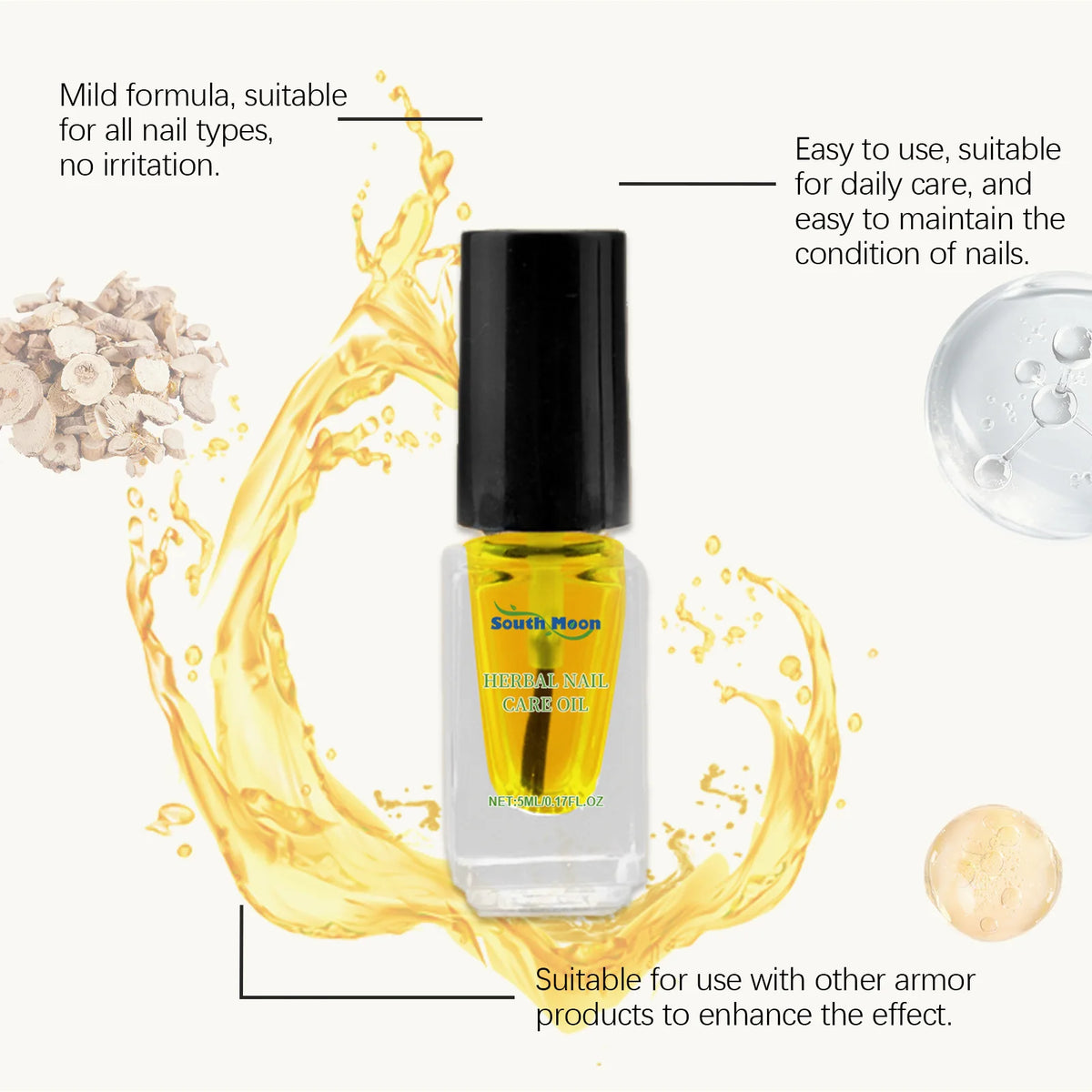 South Moon Herbal Nail Cuticle Oil – Nourishing 5ml Nail Cuticle Oil PLUSH