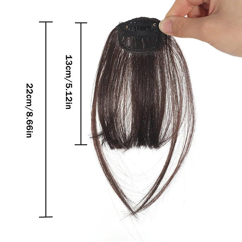 Clip-In Synthetic Air Bangs & Sideburns Hairpiece Black Brown Clip-In Hair Bangs PLUSH