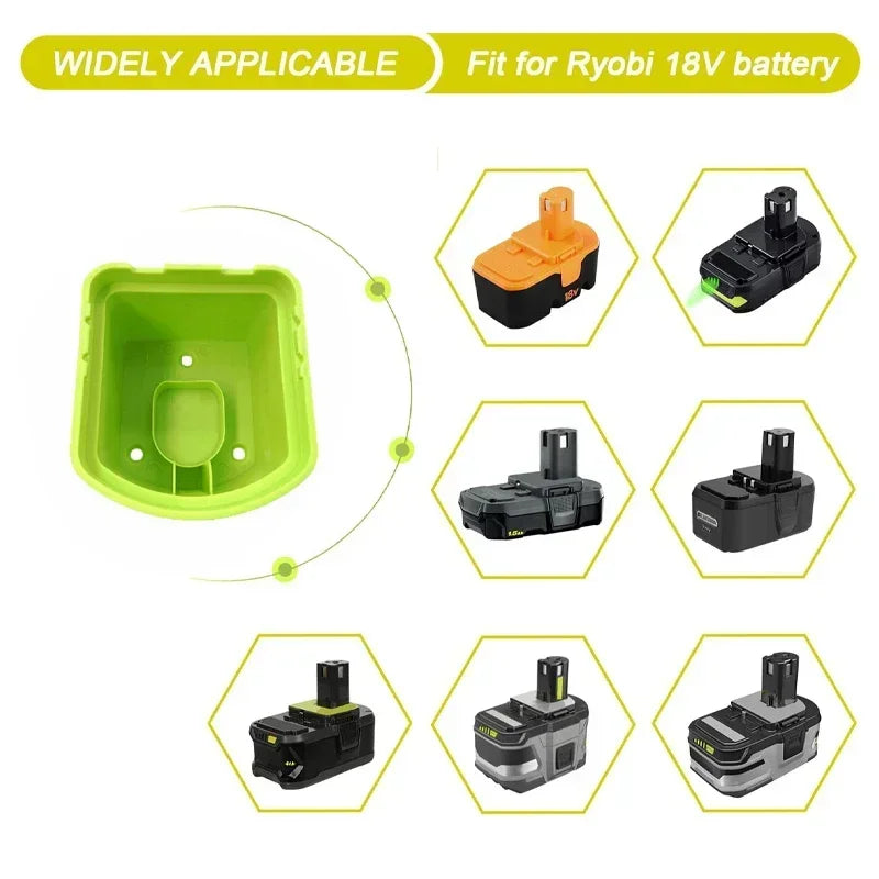 3-Pack Wall Mount Battery & Tool Holder Rack for Ryobi 18V Tool Storage Rack PLUSH