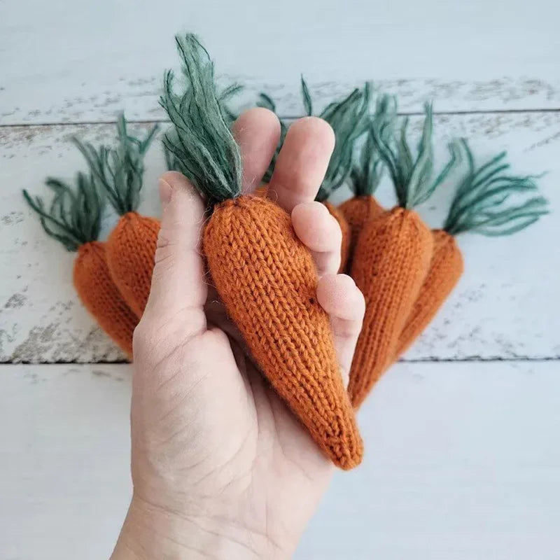 Handmade Yarn Carrot Newborn Photography Props | Baby Decor Newborn Photo Prop PLUSH