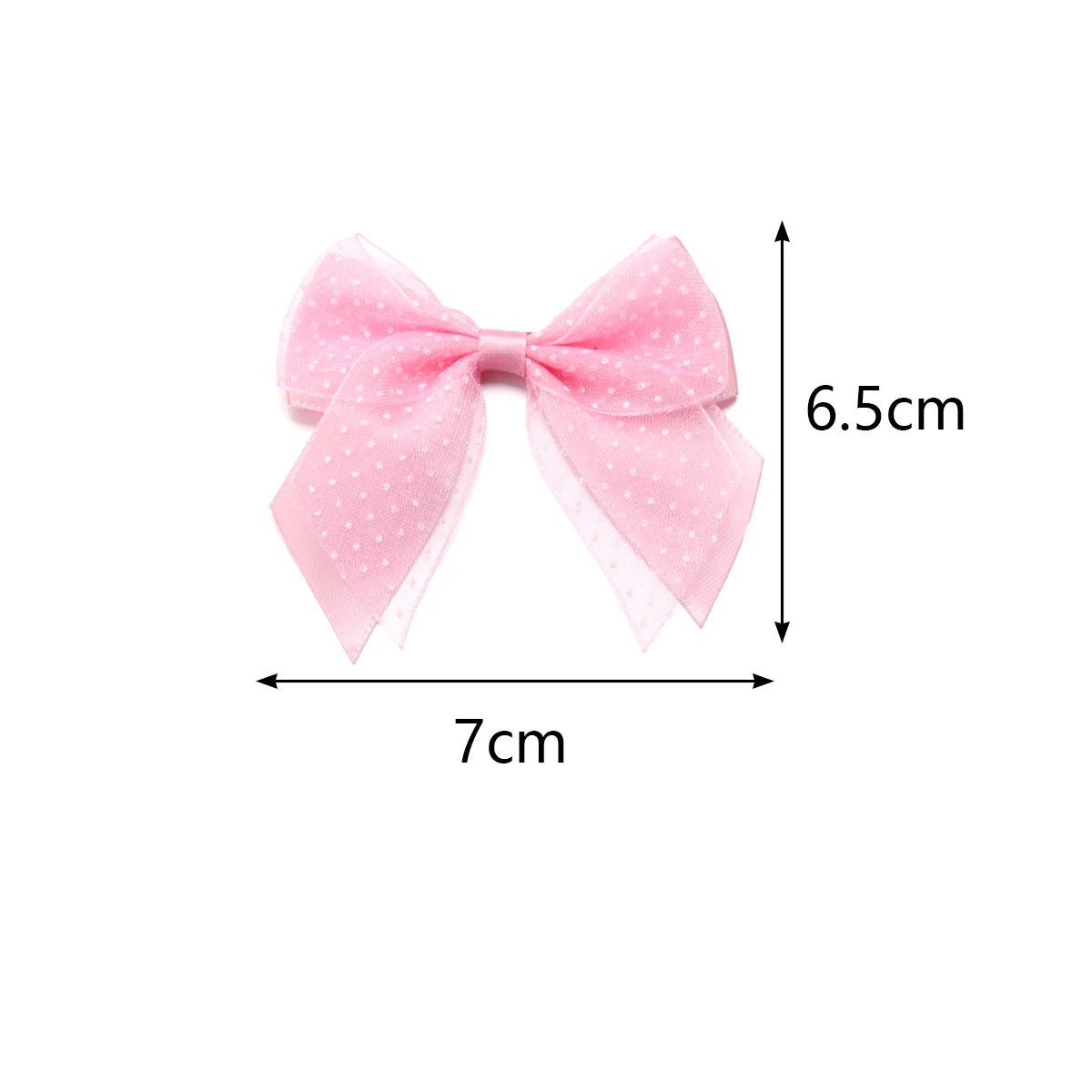 10pcs Polka Dot Satin Organza Bows – DIY Hair & Gift Decor Hair Bow Embellishments PLUSH