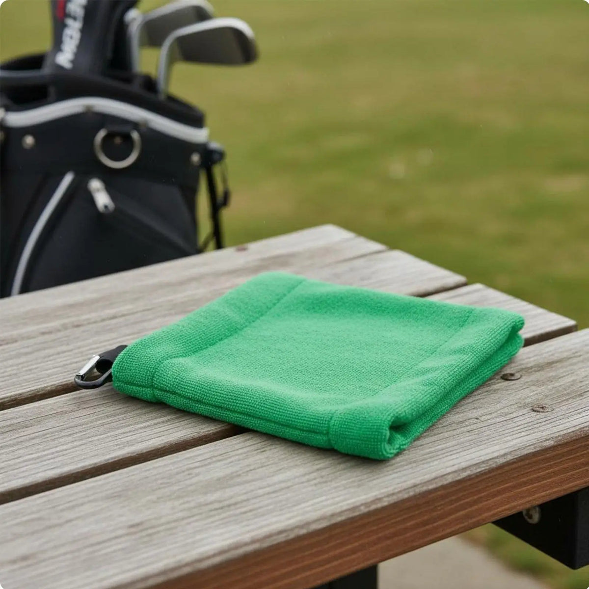 Microfiber Golf Towel with Carabiner Clip | Quick-Dry Golf Towel PLUSH Green