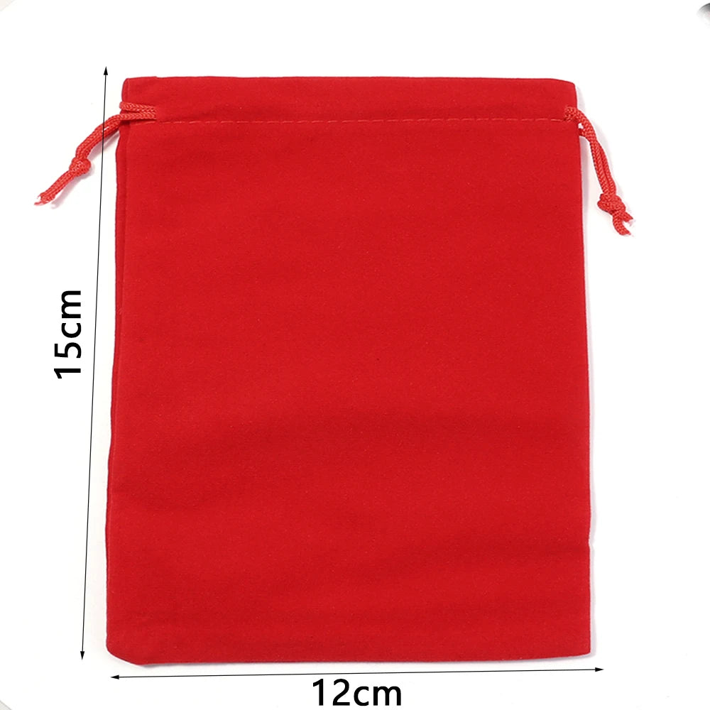 Red Velvet Drawstring Bags for Jewelry & Gifts – 5-10pcs Jewelry Gift Pouches PLUSH RD 12x15cm 5pcs