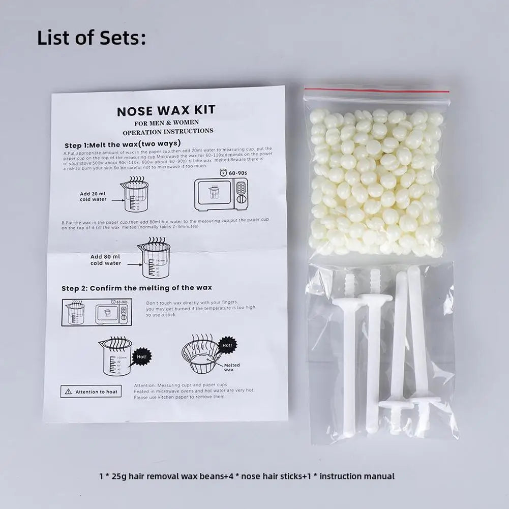 Portable Nose Wax Hair Removal Kit – 25g/50g Natural Wax Nose Hair Wax Kit PLUSH