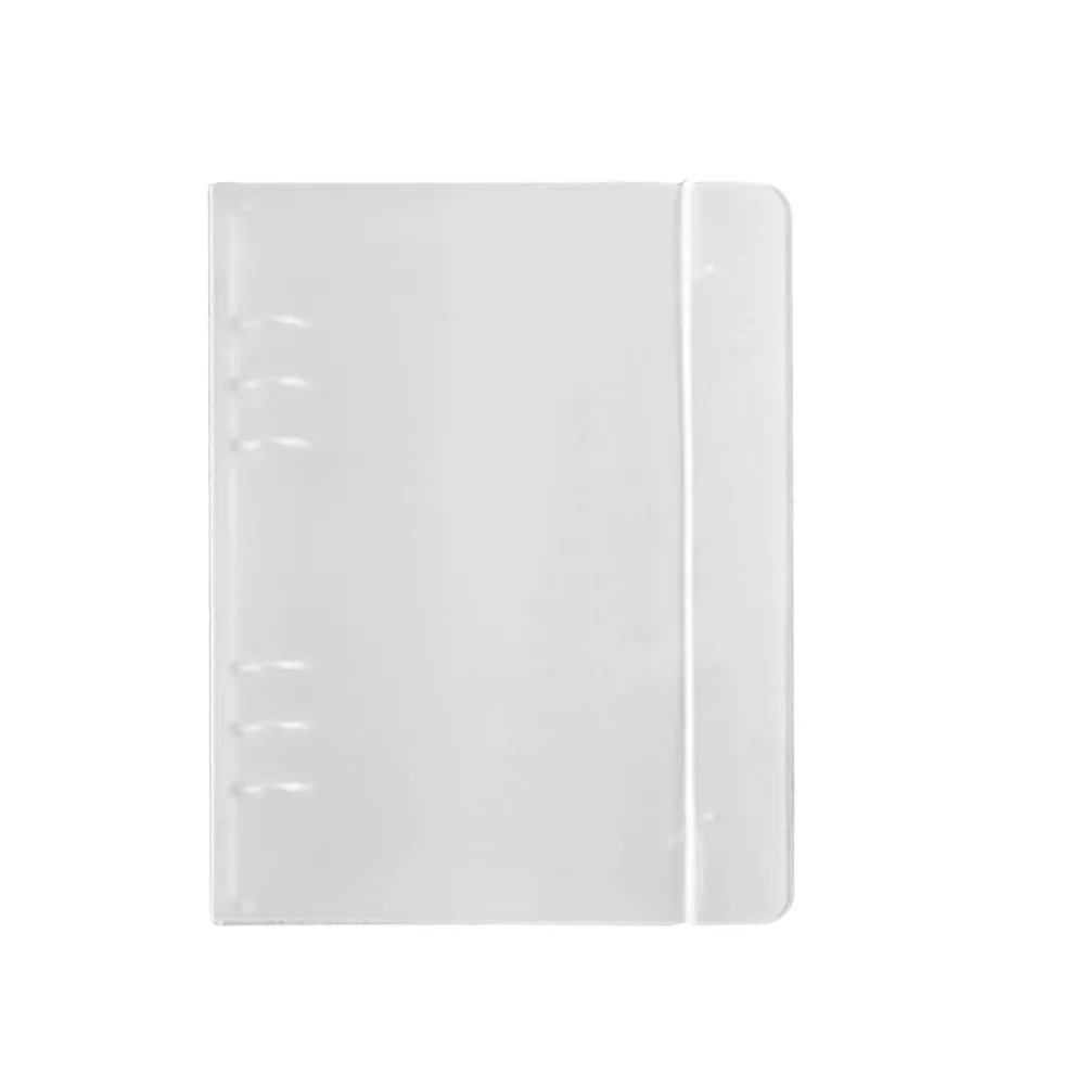 A6 Semi-Transparent PP File Folder Binder with Elastic Band Plastic File Binder PLUSH