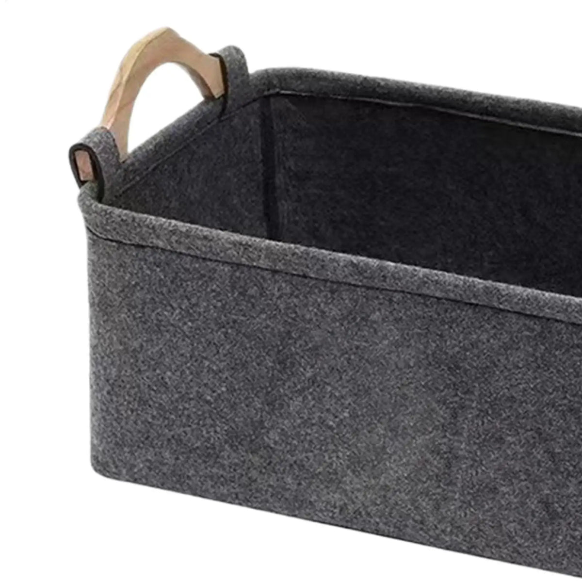 Felt Foldable Storage Basket with Handle – Red Organizer Storage Basket PLUSH