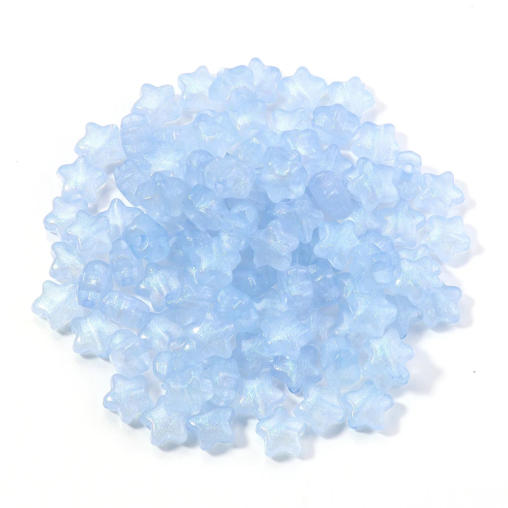 100pcs Acrylic Star Spacer Beads 10mm – DIY Jewelry Making Acrylic Spacer Beads PLUSH Blue