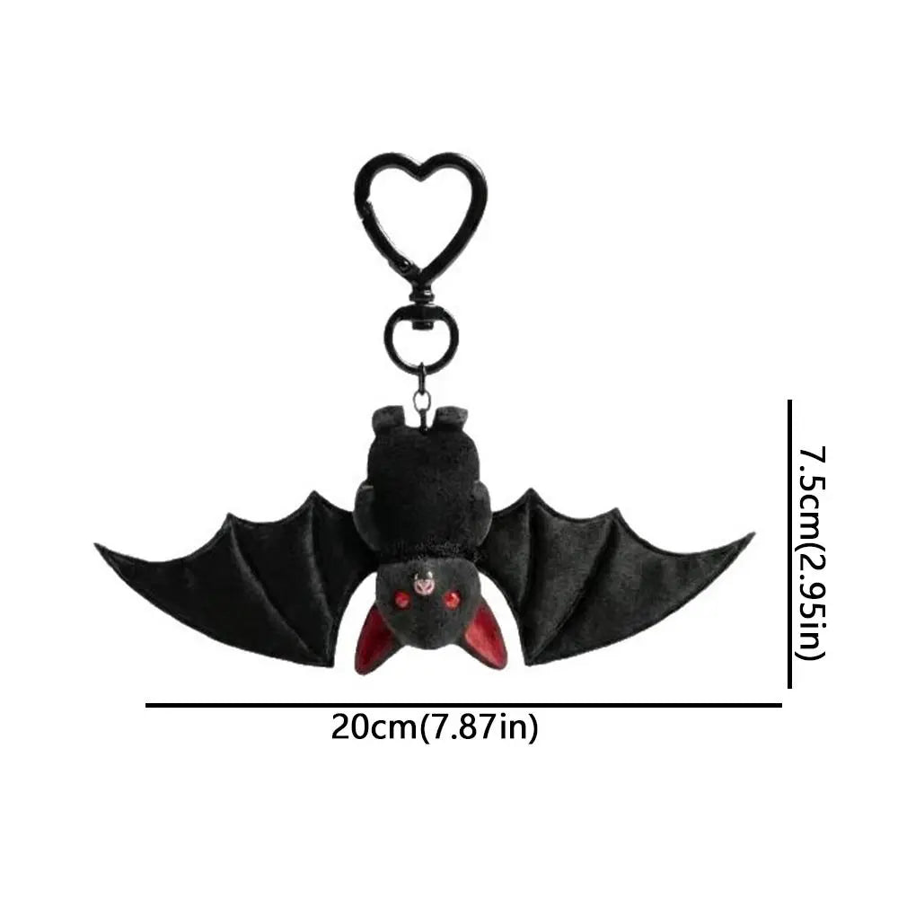 Transformable Plush Bat Keychain – Gothic Bag Charm Black Novelty Keychain PLUSH