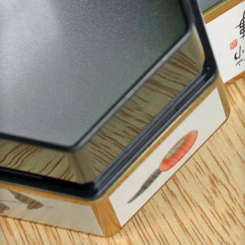 Hexagonal Tinplate Tea Storage Tin – Chinese Style Sealed Can Tea Storage Tin PLUSH