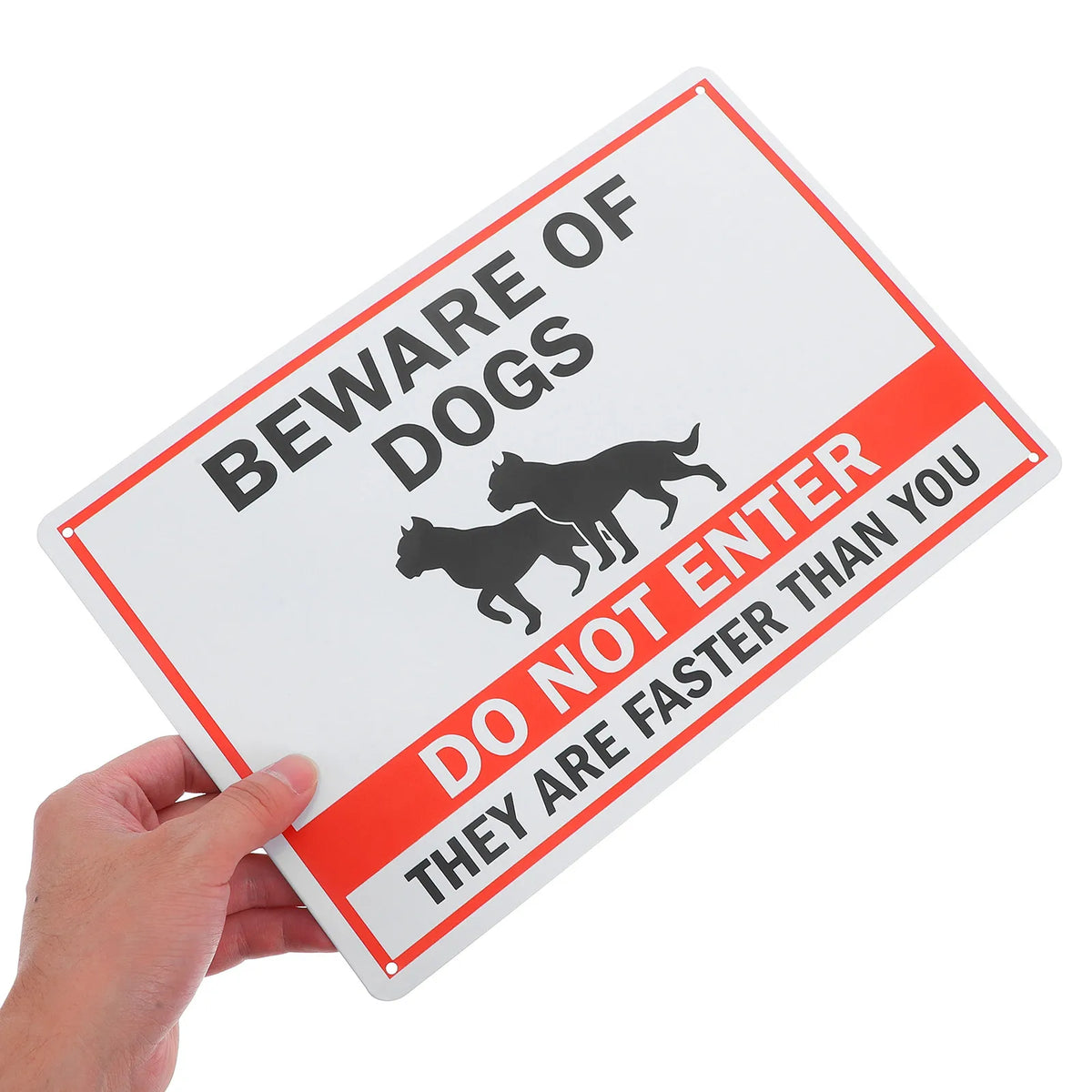 Vintage Beware of Dog Metal Sign – Weatherproof Yard & Fence Metal Yard Sign PLUSH