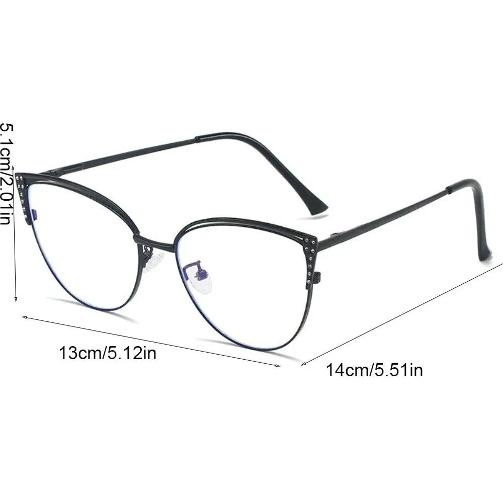 Rhinestone Blue Light Blocking Glasses – Square Frame Unisex Blue Light Glasses PLUSH