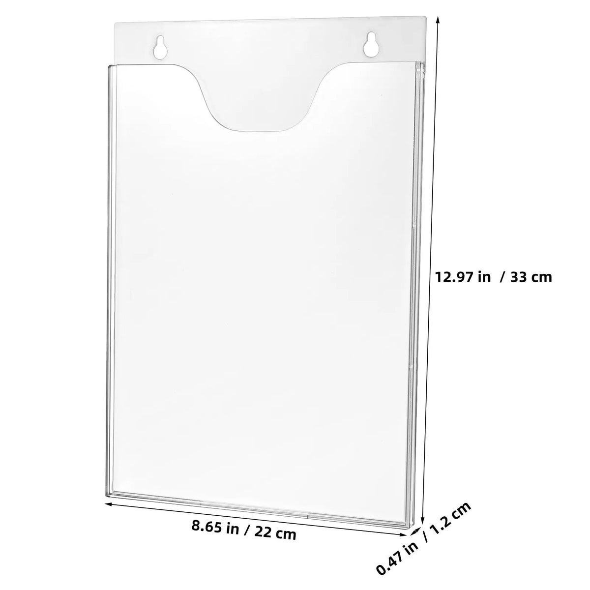 2Pcs Clear Acrylic Wall Mounted File Holder & Document Organizer Wall File Organizer PLUSH