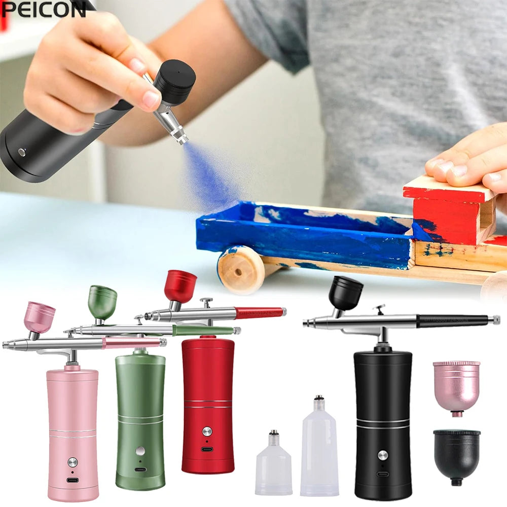 Portable Airbrush Kit with Compressor | Mini Spray Gun Airbrush Compressor Kit PLUSH