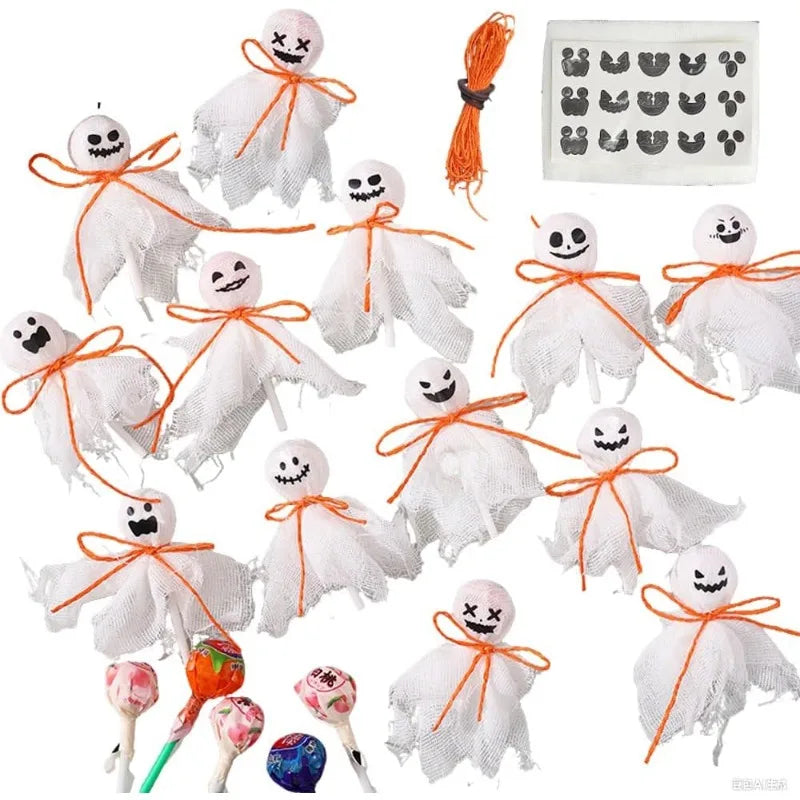 Halloween Ghost DIY Lollipop Craft Kit – Spooky Kids Décor Halloween Craft Kit PLUSH