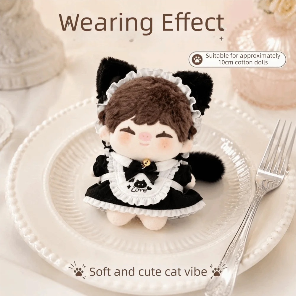 Cat Maid Doll Outfit Set – Mini Dress for 10/20cm Dolls Doll Outfit Set PLUSH