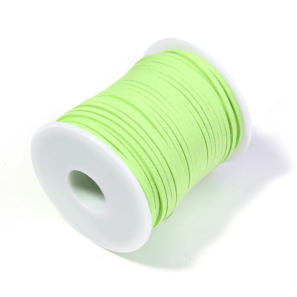 50 Yards 2mm Korean Suede Faux Leather Cord – DIY Jewelry Making Jewelry Craft Cord PLUSH light green