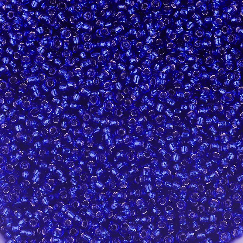 Silver Filled Glass Tube Seed Beads 10g – DIY Jewelry Making Glass Spacer Beads PLUSH deep blue