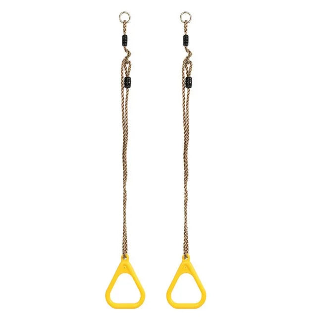 Kids Outdoor Gym Rings – Playground Pull-Up Swing Rings Kids Gym Rings PLUSH yellow