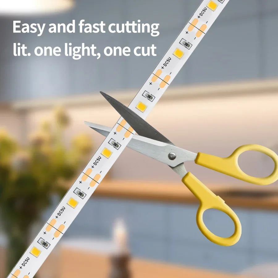 USB LED Strip Light 1–10M Hand Wave Sensor | Cabinet & TV Backlight LED Strip Light PLUSH