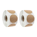 500pcs Kraft Round Stickers – Self-Adhesive DIY Label Roll Kraft Paper Stickers PLUSH 2 Rolls