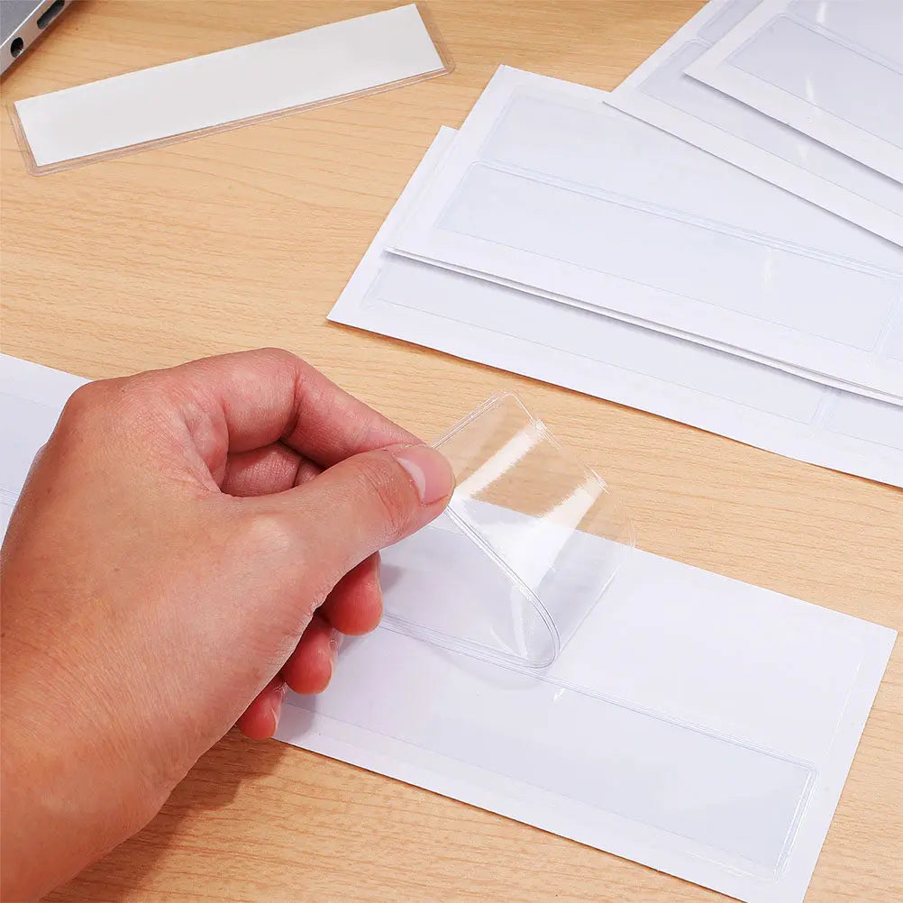 Clear Self-Adhesive Label Pockets 50 Pack – Transparent Holders Adhesive Label Holders PLUSH Default Title